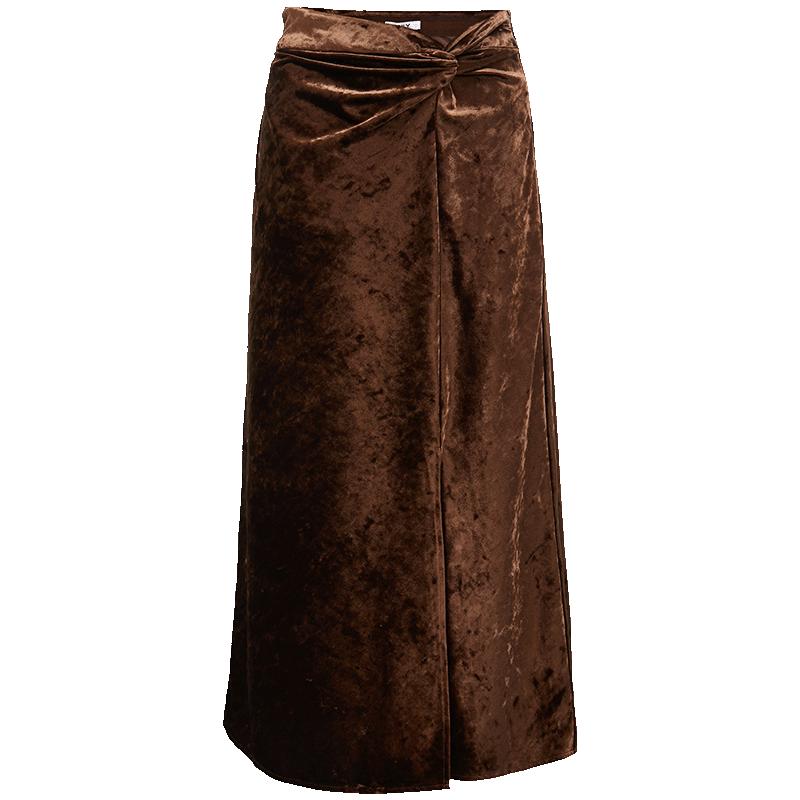 ONLY Women s Elegant High-Waisted Lustrous Straight Long Skirt M