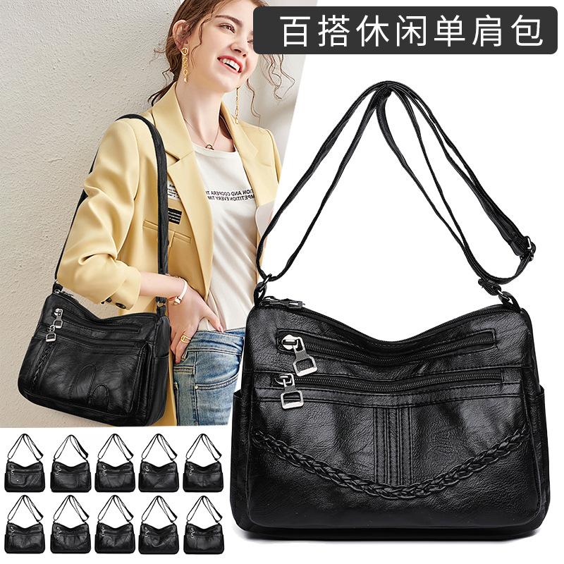 

Женская модная сумка через плечо из водонепроницаемой кожи Hundred - новая вместительная многофункциональная сумка через плечо 25*9*18