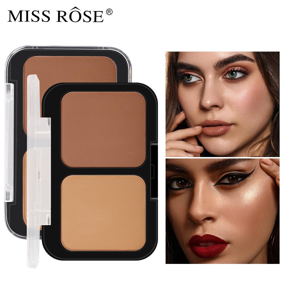 MISS ROSE Polvere per contouring in polvere per trucco viso per ragazza squisita 2 in 1