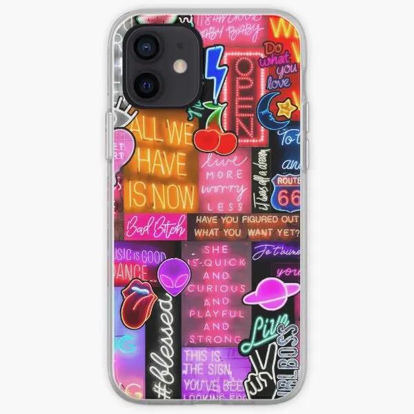 

Neon Signs Vibes Collage Iphone Tough Ca Phone Case Customizable for iPhone 6 6S 7 8 Plus X XS XR Max 11 12 13 14 Pro Max Mini iPhone 14 Plus
