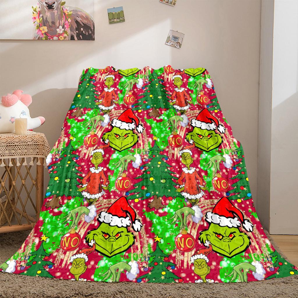 Christmas Gift Comedy Movie How the Grinch Stole Christmas blanket home warming, four season bed decoration sofa cover flannel throwing blanket K12