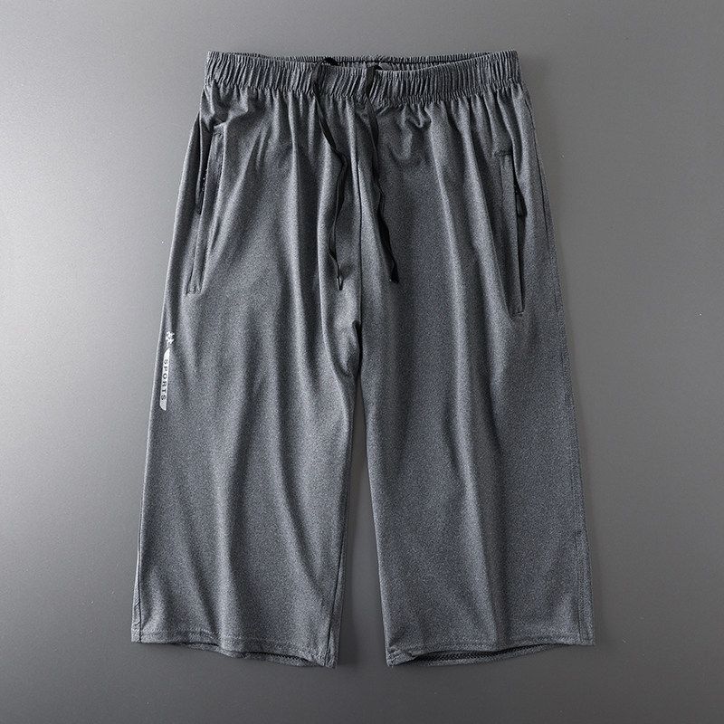 Спортивные капри из ледяного шелка с вырезанной биркой, быстросохнущие, экспортные, оригинальные Light gray L