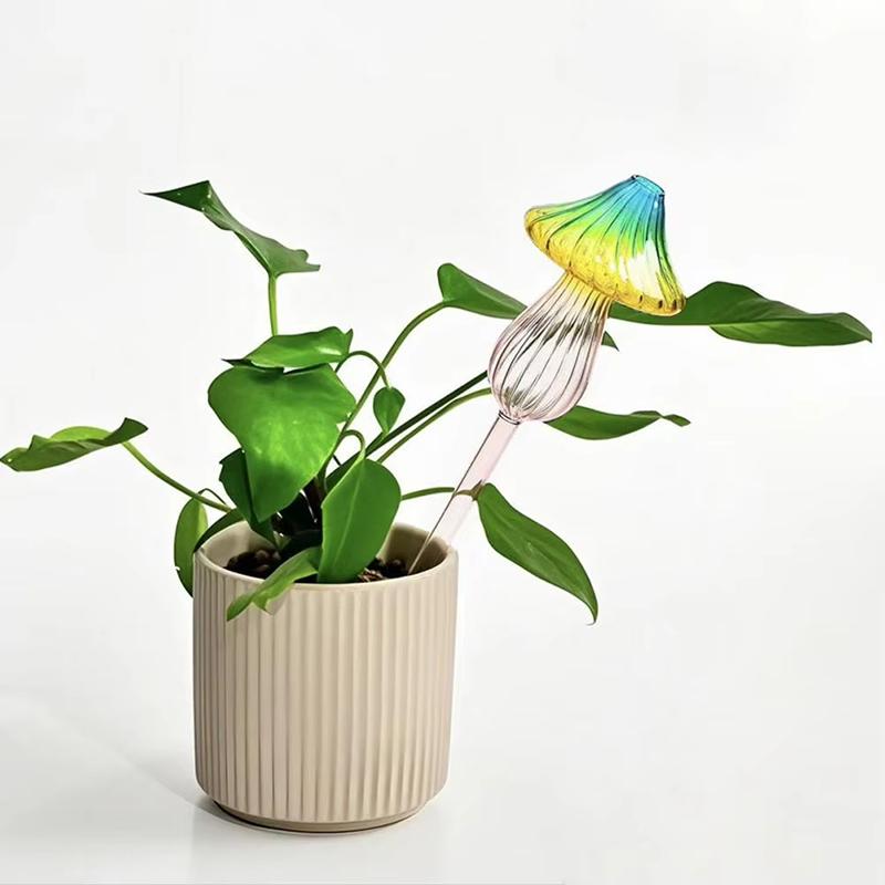1PCS Glass Automatic Watering Device Flower Plants Water Dripper Self Watering Mushroom Shape Drip Irrigation System