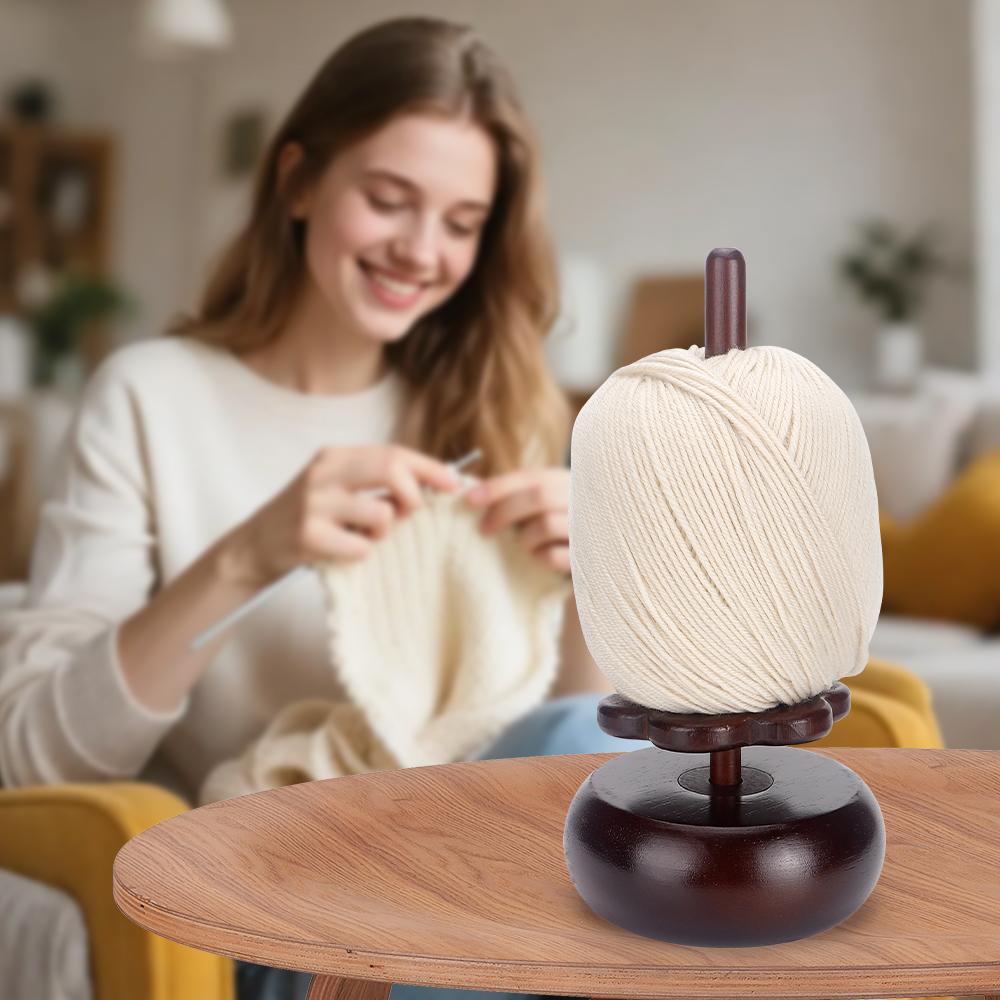 1pcs Wooden Yarn Winder Stand, Hand Weaving Winding Shaft Stand, Rotatable Yarn Spinding Tool, DIY Knitting Crochet Yarn Rack