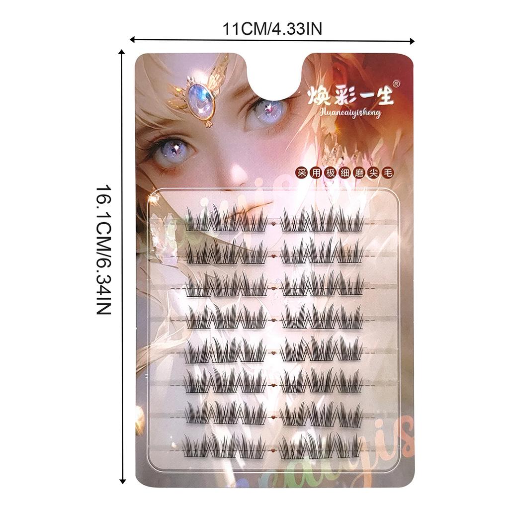 Dense Look Clear Up Lashes Clusters Enlarge Your Eyes Elongated Eye Tail Fake Lashes Ideal for Cosplay and Costume Parties