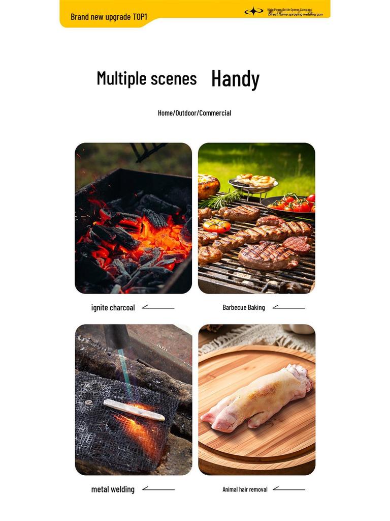 Multifunctional Windproof Lighter: Torch, Cigar Jet Flame, Wine Opener, Compass, Window Breaker