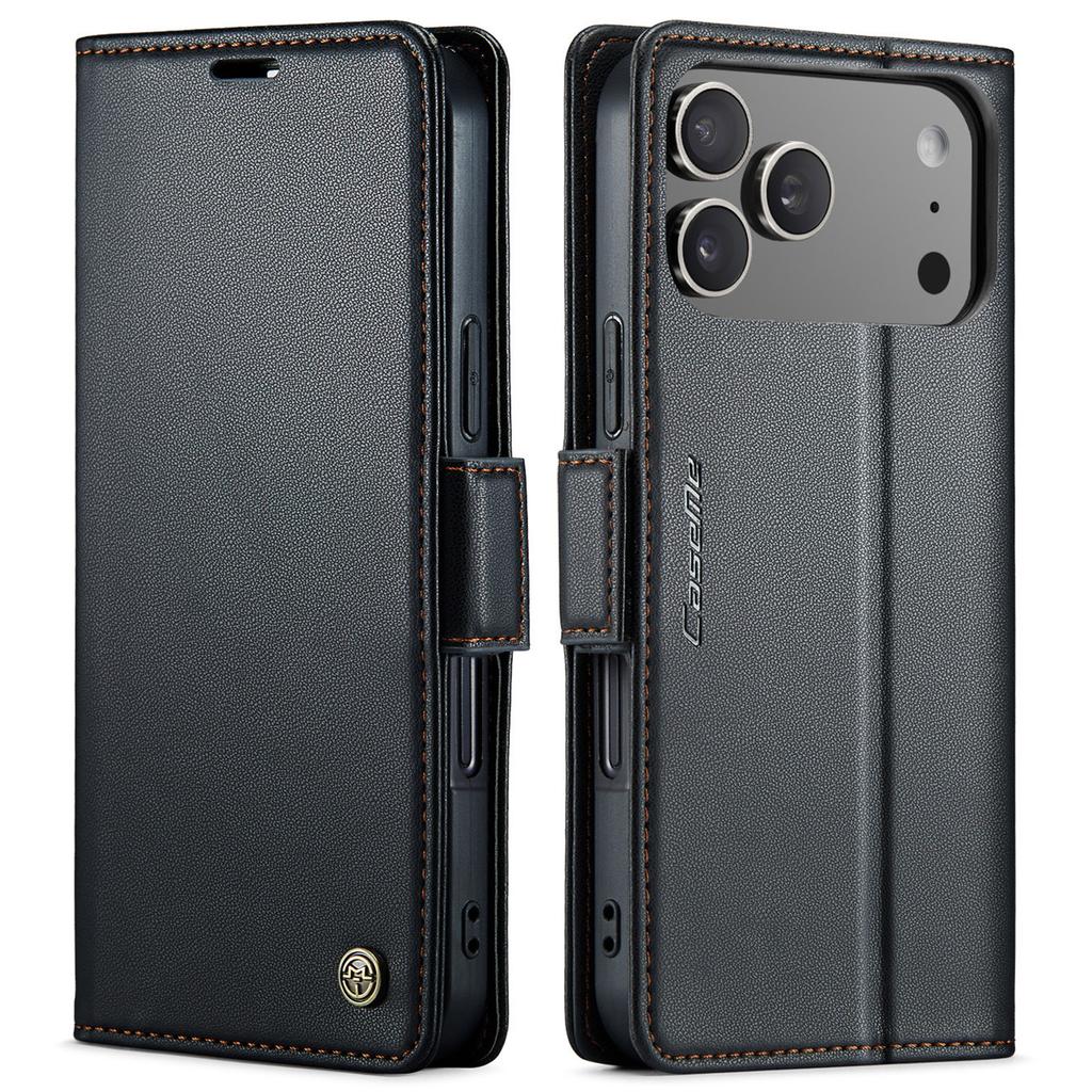RFID-Blockierende Leder-Klapphülle für iPhone 17/15 & Samsung S24 - Diebstahlschutz Hülle
