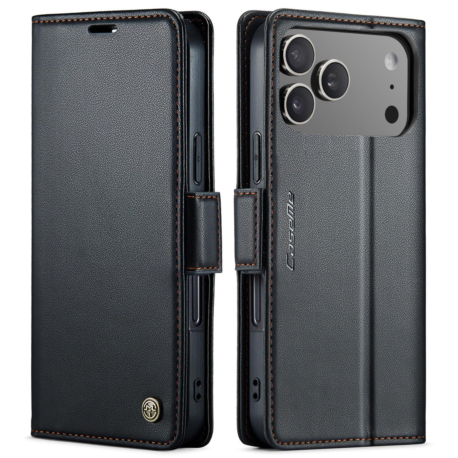 

RFID Blocking Leather Flip Wallet Case for iPhone 17/15 & Samsung S24 - Anti-theft Protective Cover iPhone 11 Pro чёрный