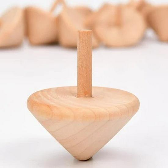 Traditional Wooden Spinning Top for Kids - Nostalgic Handcrafted Toy
