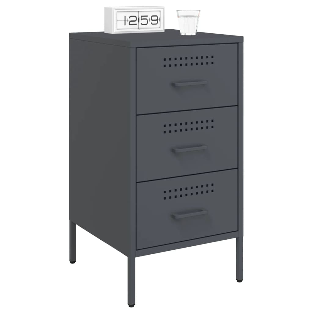 Nightstand Anthracite 36 X 39 X 68 Cm Steel