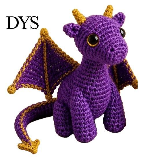 Crochet Dragon Doll with Card, Emotional Support Handmade Decor, Mini Decor Knitting Ornament, Inspirational Gifts for Family Friends Toy