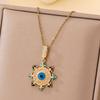 Women's Titanium Steel Blue Evil Eye Pendant Necklace - Light Luxury Clavicle Chain Jewelry