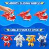 Super Wings - 5" Transforming Character 4 Pack Jet Pole Astra Donnie Plane Toy Playset  Preschool Toys for 3 4 5 Year Old Boys and Girls  Plane