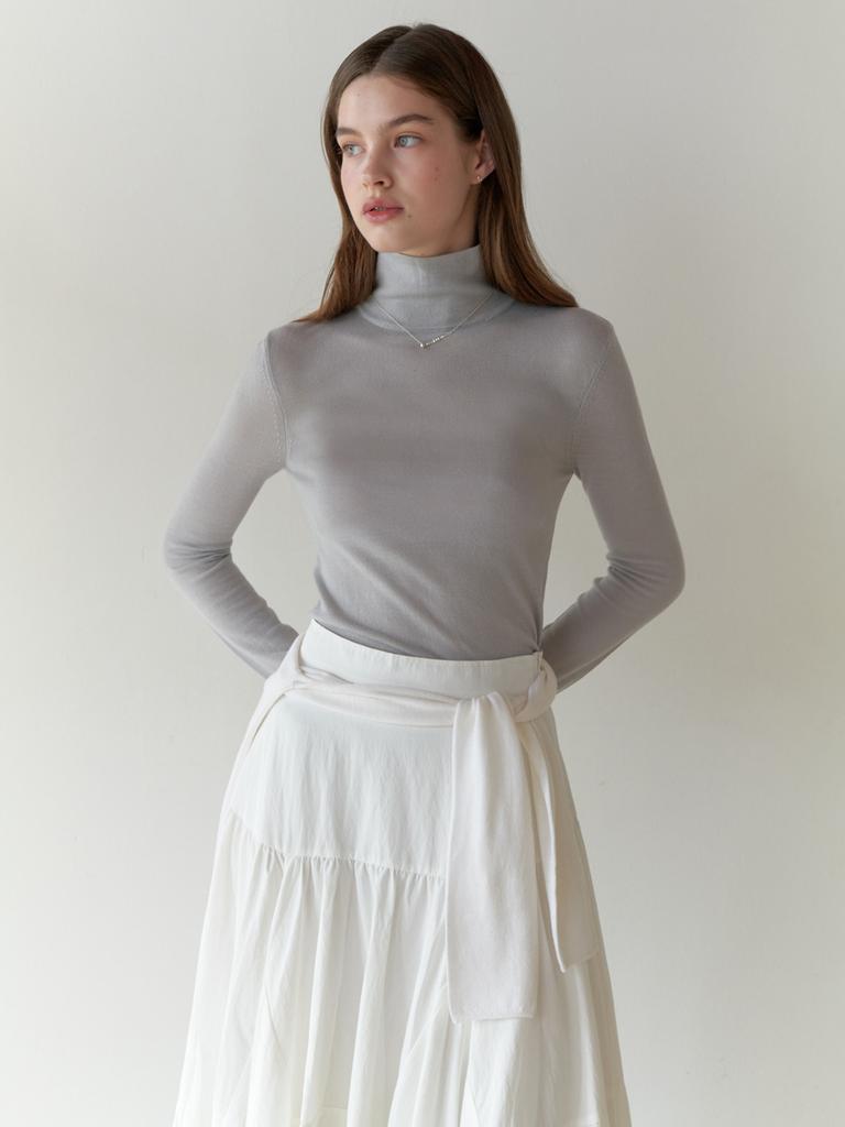 Liel Powdery Turtleneck Knit (Silver Blue)