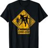 T-shirt d'Halloween Panneau de Rue Drôle Attention Zombies Devant Avertissement