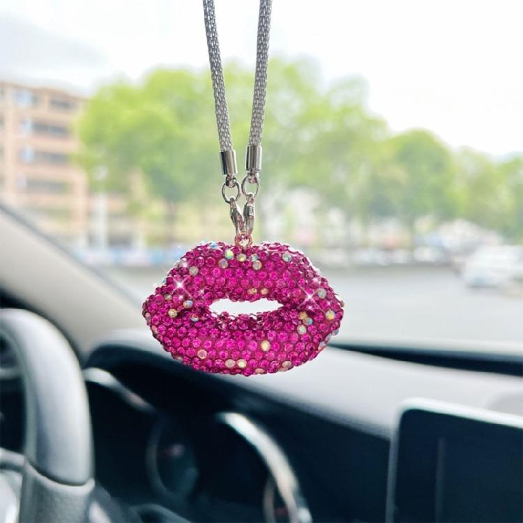 Vzrušující Lip Crystal Ozdoba na zpětné zrcátko auta Stylový závěsný přívěsek Módní auto Ozdoba Barevná pro ženy