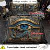 2/ 3pcs Egyptian Blue Eyes Duvet Cover Set, King Queen Style Bedding Set, Character Print Quilt Cover Set Machine Washable