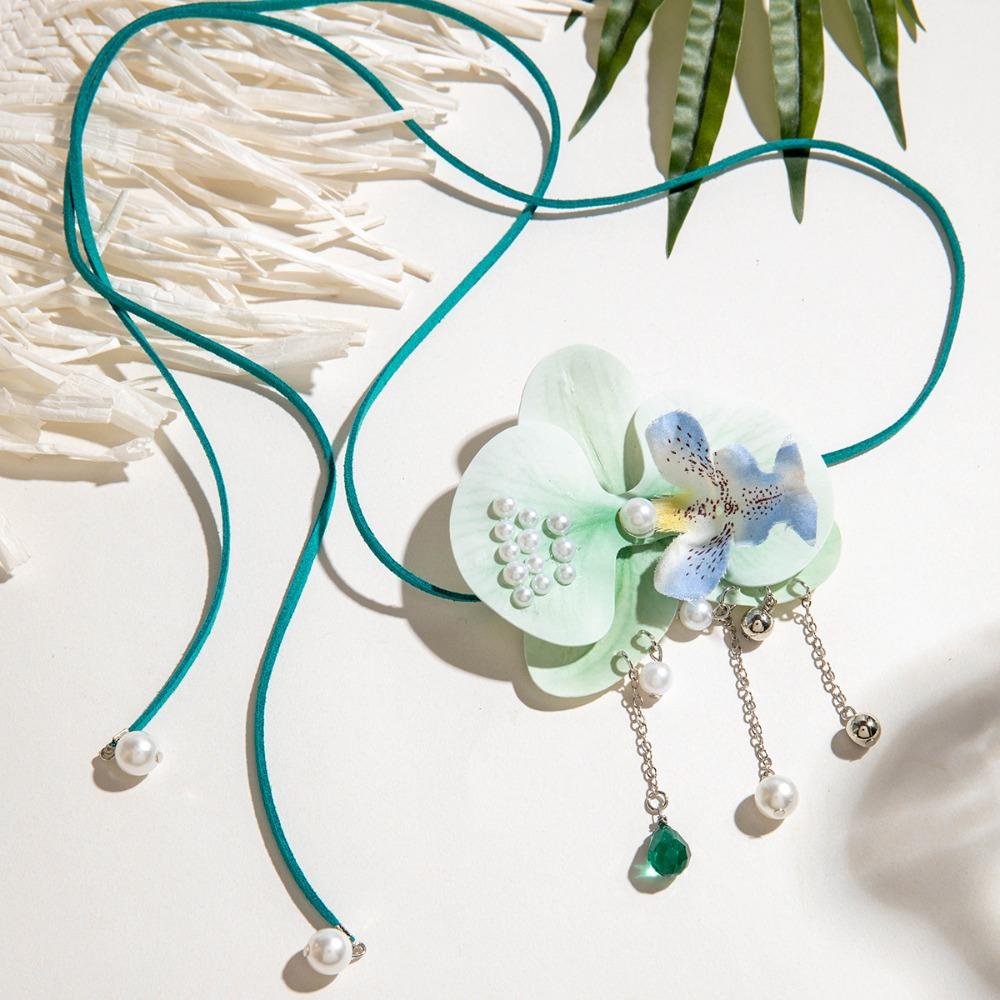 Exaggerated Flower Necklace Drawstring Korean Style Choker Photograph