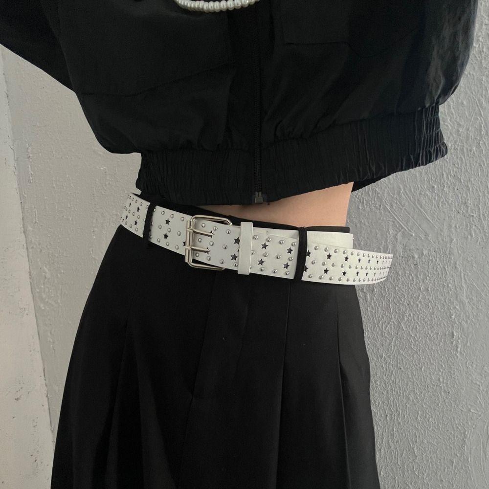 Grommet Hole Star Hole Rivet Y2K Style Belts Men Waist Belts Women Waist Belts Korean Waistbands
