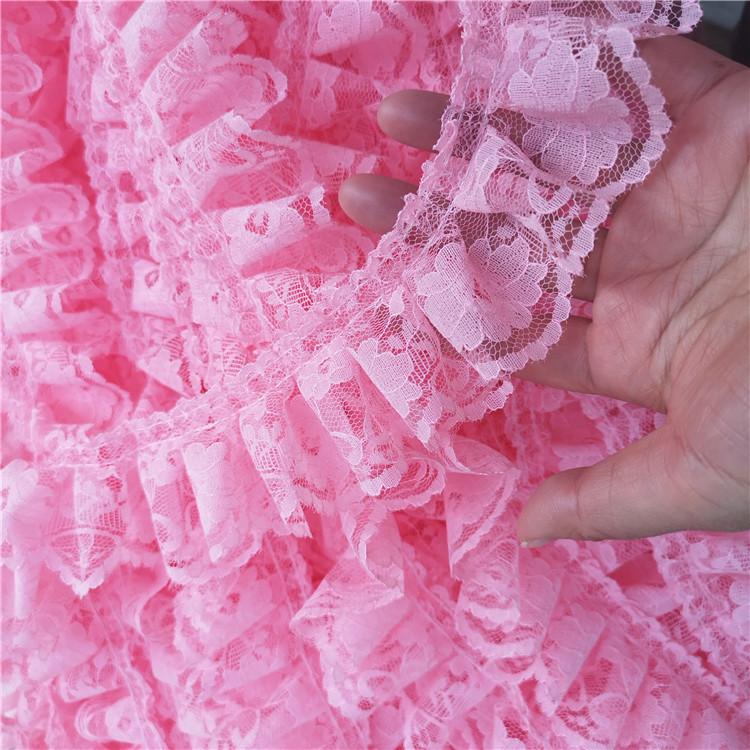 6cm Wide Single Layer Pleated Tulle Lace Fabric DIY Doll Pettiskirt Pet Clothing Skirt Curtain Home Textile Sewing Decoration