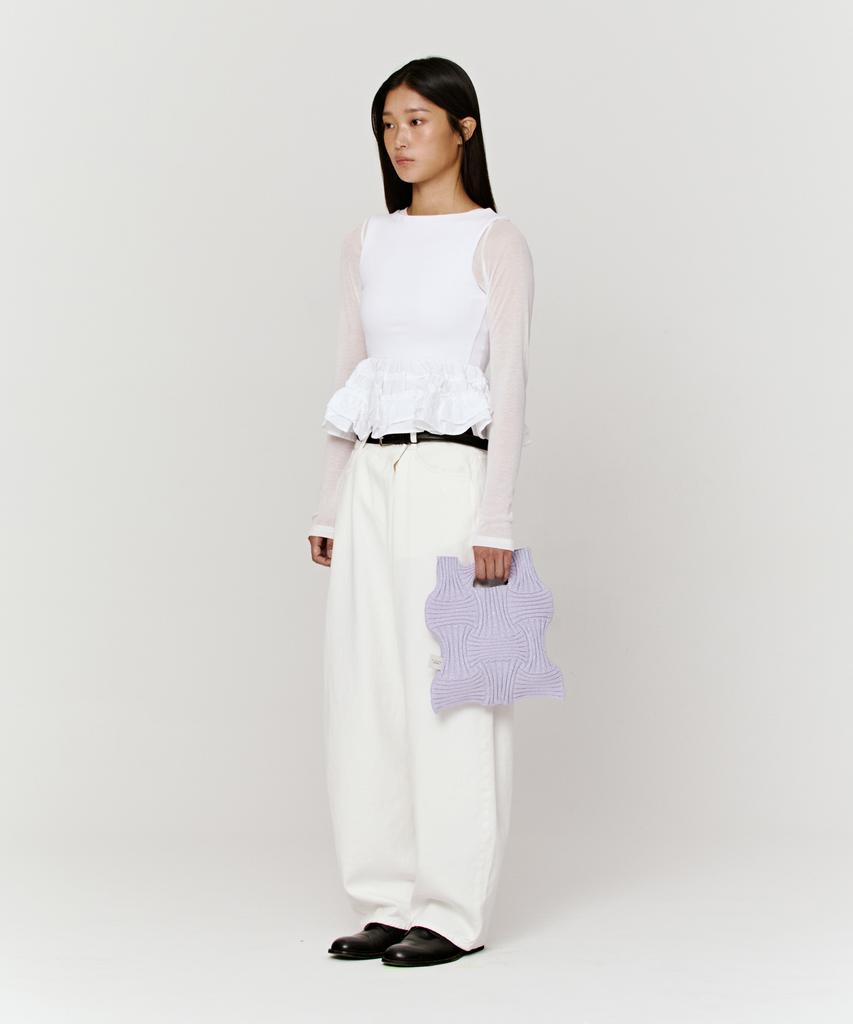 Pleatsmama New Bow Bag Glitter Pale Purple