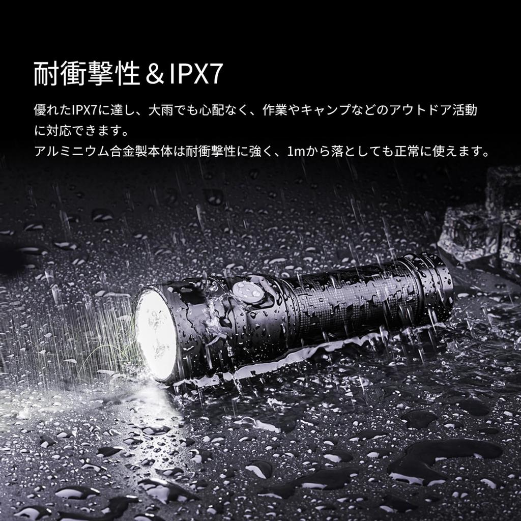 NEXTORCH ed20 LED 2200 High 4 Modes of IPX7 Compact and Ideal for Emergency Night Power Outage and Walking Flashlight, Powerful, Lumens, Brightness,