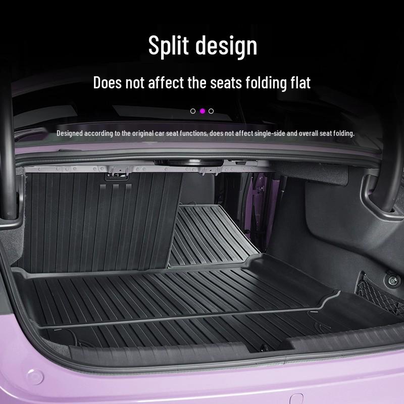 Xiaomi SU7 Trunk Mat: TPE Waterproof, Wear-Resistant, Full Coverage Tail Box Mat with Raised Edges.
