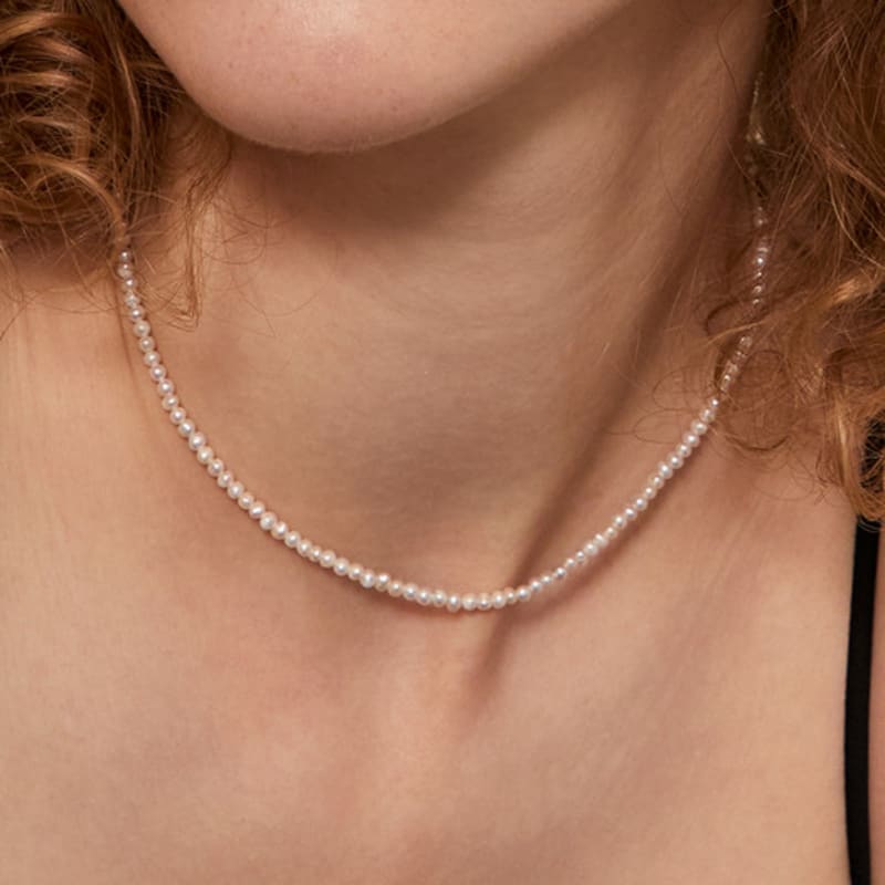 LUNNE [Renewal] Silver 925 Classic Freshwater Pearl Necklace #LSN32