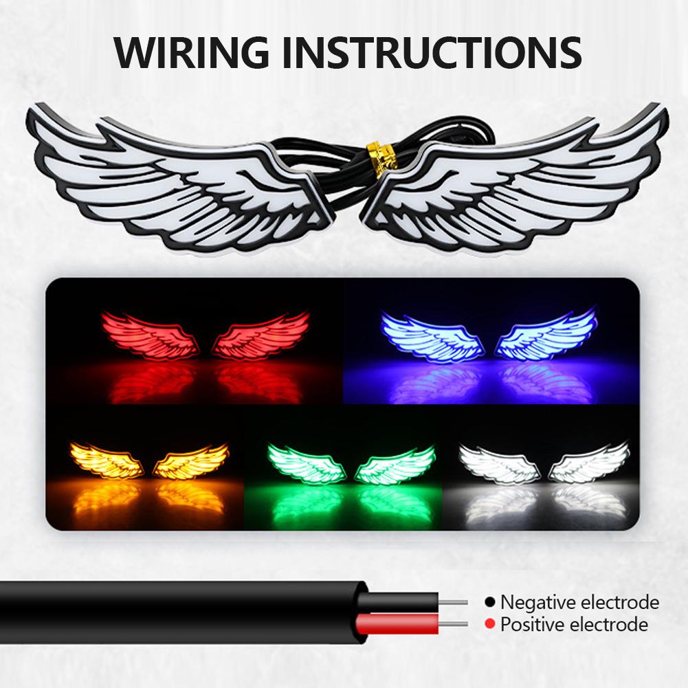 2Pcs Motorcycle Auto LED DRL Daytime Running Lights Angel's Wings Backup Lamp Automobiles Reversing Parking Turn Signal Lamp