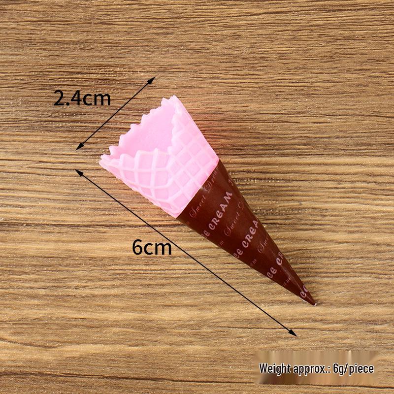 Miniature Ice Cream Cone DIY Clay Toy - Crispy Cone Play Food Model Accessories