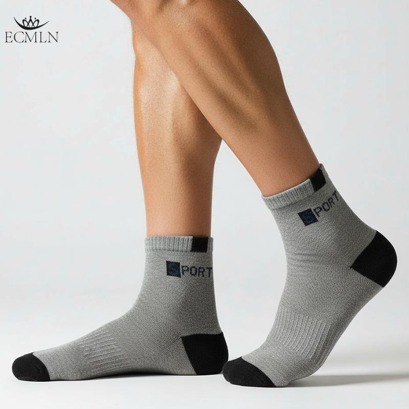 5 PAR Herre Business Sportssokker Herresokker Pustende Luktkontroll Bomullssokker for Høst/Vinter