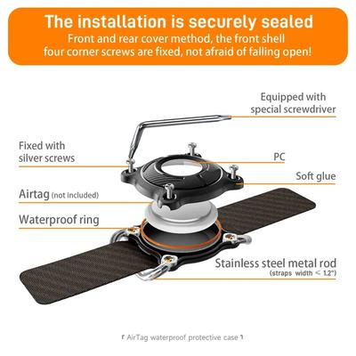 Vothoon Waterproof Case for Apple Airtag Protective Case Cover for Dog Cat Locator Tracker Anti Lost Device Keychain