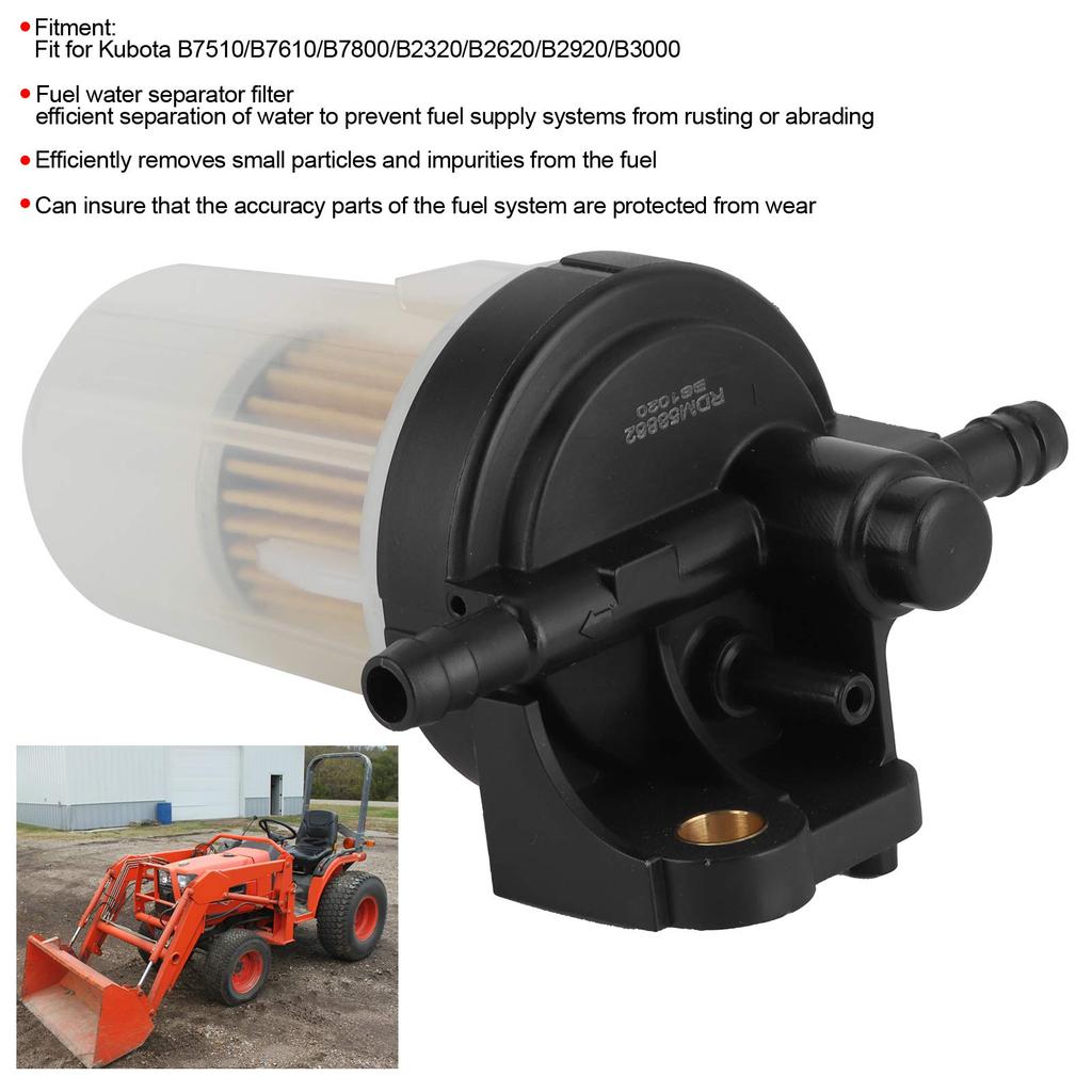 Fuel Filter Assembly, Replacement Fuel Filter/ Separator Set for Qiilu Fuel Filter 6A320-58862 Kubota