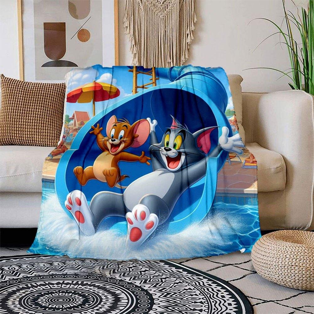 

Tom & Jerry Water Slide Adventure Poster PrintBlanket Flannel Throw Blanket for Sofa, Bed, Travel, Camping, Office 100x150cm
