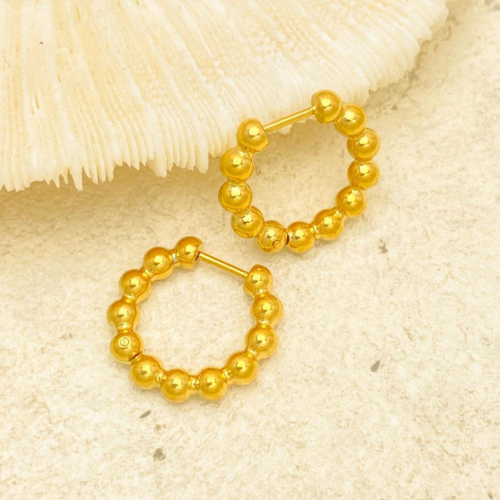 European and American Retro Geometric Titanium Steel Earrings - Minimalist, High-End Niche Design