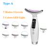 Durable And Safe Colour Light Face And Neck Beauty Instrument 7 Modes And 7 Speeds Adjustment With Curved Hand Grip Neck Beauty Instrument