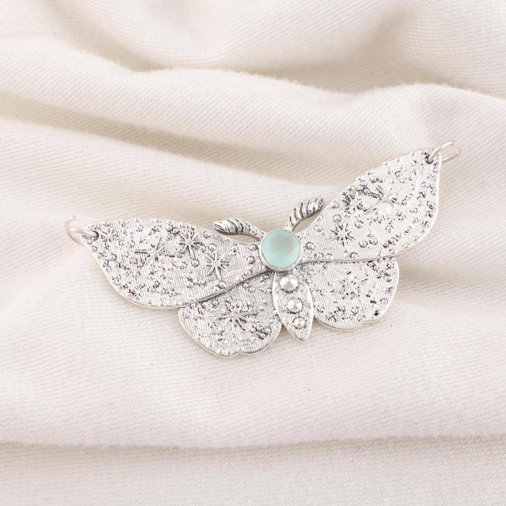 Aqua Chalcedony Handmade Gemstone Jewelry, 925 Solid Sterling Silver Pendant Unique Design Jewelry, For Women