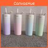 Stylish Gradient 304 Stainless Steel Insulated Tumbler With Straw For Men And Women