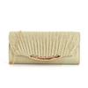 Women's Pleated Evening Clutch: Chain Crossbody Party Handbag & Wedding Makeup Bag