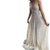 2026 cross-border spring and summer new European and American women's clothing Amazon sprinkled gold V-neck dress, suspender gradual change mopping