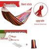Canvas Hammock for Camping - Anti-rollover Design, Single/Double Person, Outdoor Swing with Curved Support