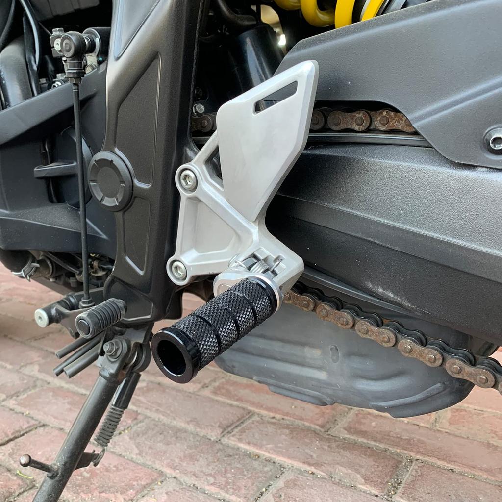 LEDISHUN Adjustable Step Bar Set for Kawasaki ZX-25R ZX-4R ZX-4RR Ninja 250 Ninja 400 Z250 Z400 (Black)