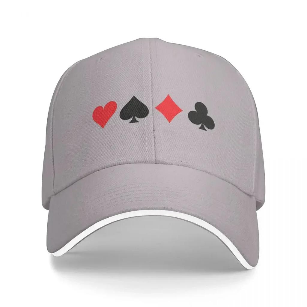 Suit Cards Spades Hearts Diamonds Clubs Design Baseball Caps Snapback Fashion Baseball Hats Breathable Casual For Unisex And Women