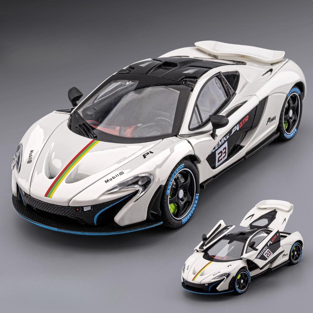 AAYF1 1:24 P1 Senna Car Toy Model Alloy Diecast Doors Opened Supercar Wheel Steering Shock Absorption Models for Children's Toys