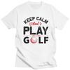Custom Keep Calm And Play Golf T Shirts Men 100 Cotton Tees Tshirt Short Sleeve Fashion Tshirt Clothes