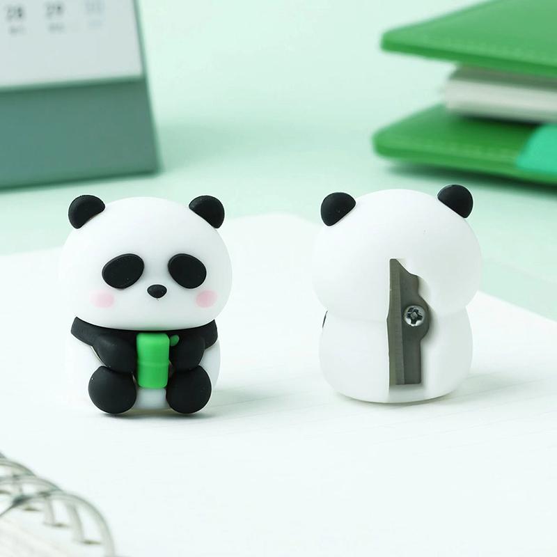 Temperamatite Panda Carino Cancelleria Silicone Foro Singolo Cutter Manuale per Matite