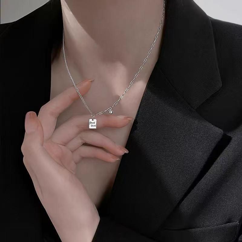 2025 New Style 925 Sterling Silver Luck Necklace - Light Luxury Niche Design, High-End Clavicle Chain