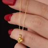 Citrine Round Gemstone Necklace, 925 Sterling Silver, Yellow Gold Necklace, Handmade Jewelry, Bridesmaid Gift