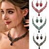 European and American Cross-border Fringed Earrings Necklace Set, High-end Retro Alloy Jewelry, Bridal Wedding Jewelry Two-piece Set
