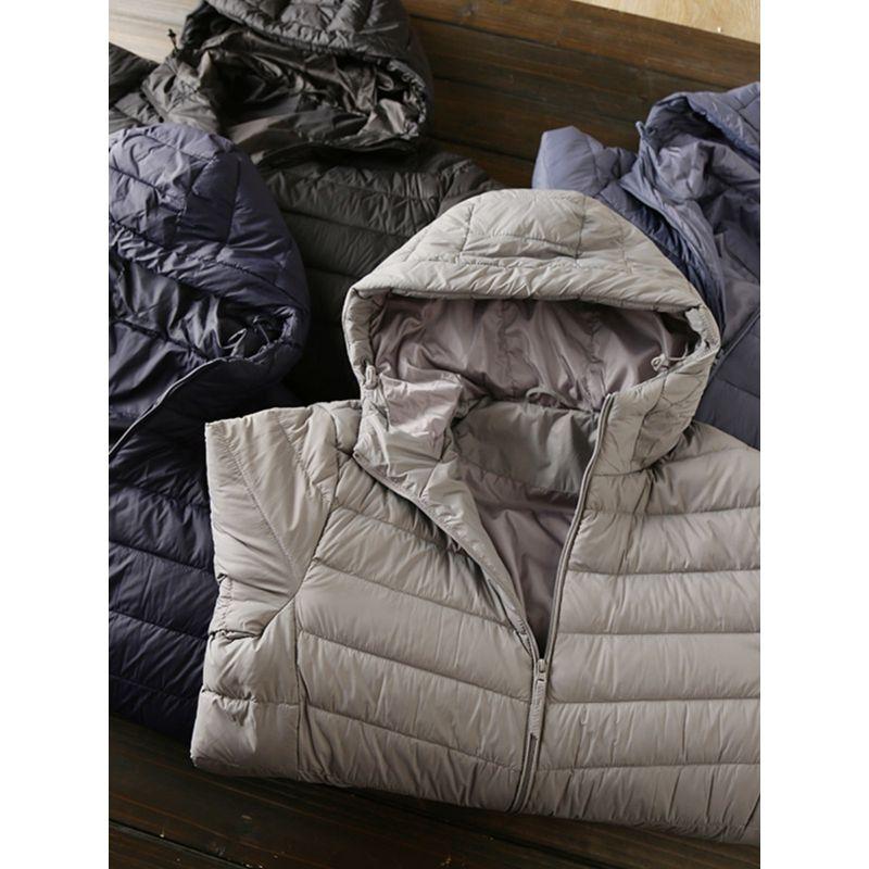 Lightweight and Warm! Men's Clothing Factory Surplus, Autumn and Winter Thin Casual Hooded down Jacket Coat